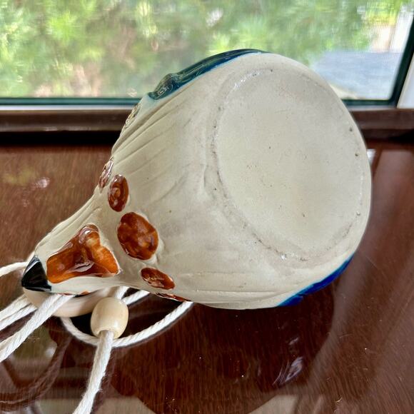 Vintage Stoneware Bird Planter Hanging Ceramic Chicken Quail - Picture 7 of 16